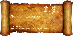 Merő Zebulon névjegykártya